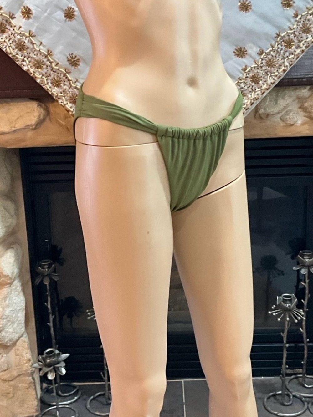 Shade & Shore Shirred Extra High Leg Cheeky Bikini Bottom L - Picture 7 of 8